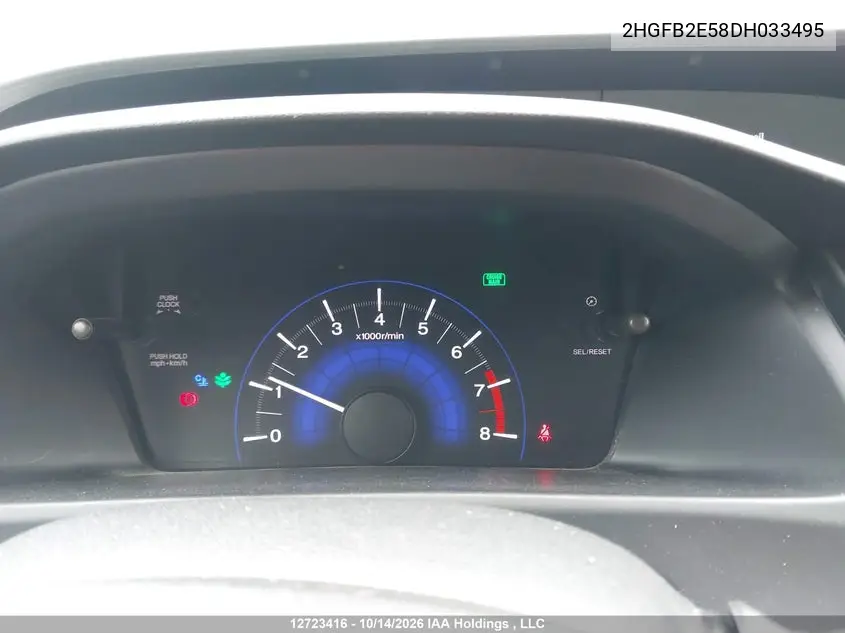 2013 HONDA CIVIC VIN 2HGFB2E58DH033495 — фото 7