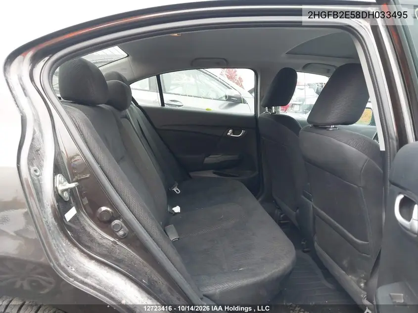 2013 HONDA CIVIC VIN 2HGFB2E58DH033495 — фото 8