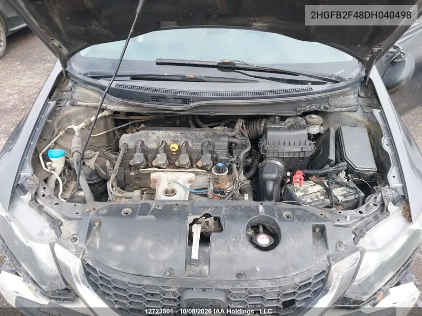 2013 HONDA CIVIC VIN 2HGFB2F48DH040498 — фото 10