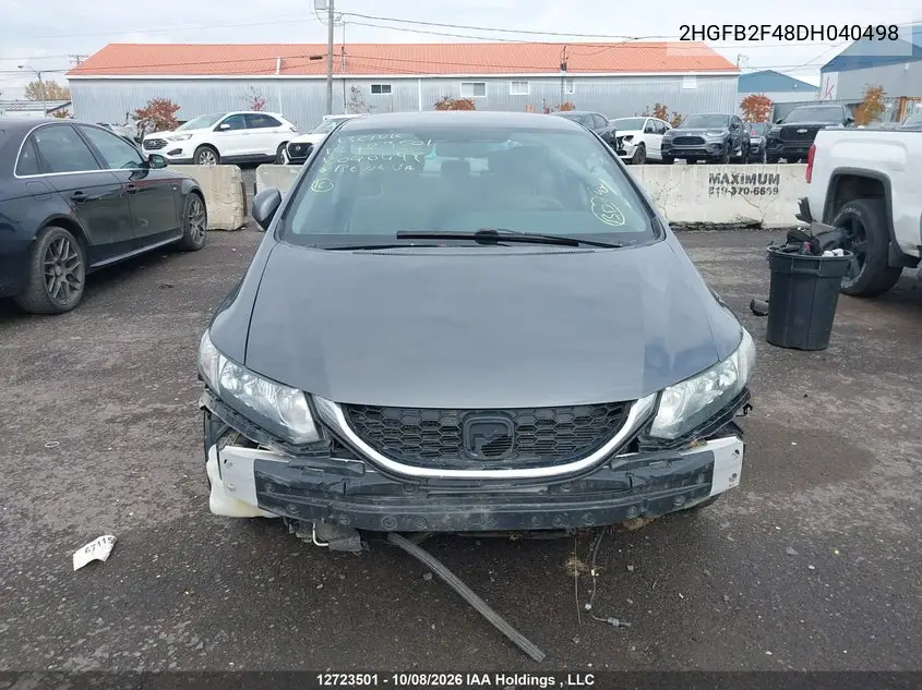 2013 HONDA CIVIC VIN 2HGFB2F48DH040498 — фото 12