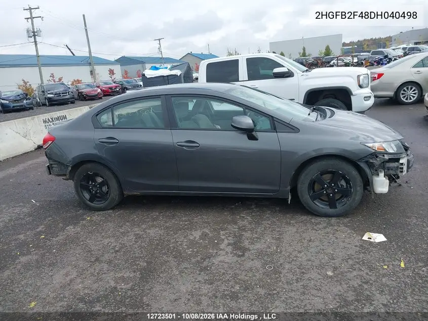 2013 HONDA CIVIC VIN 2HGFB2F48DH040498 — фото 13