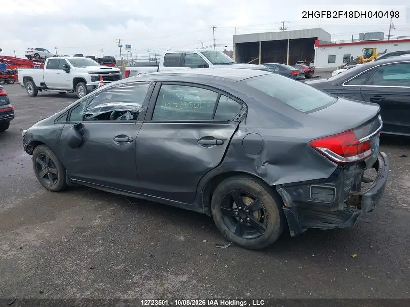 2013 HONDA CIVIC VIN 2HGFB2F48DH040498 — фото 14
