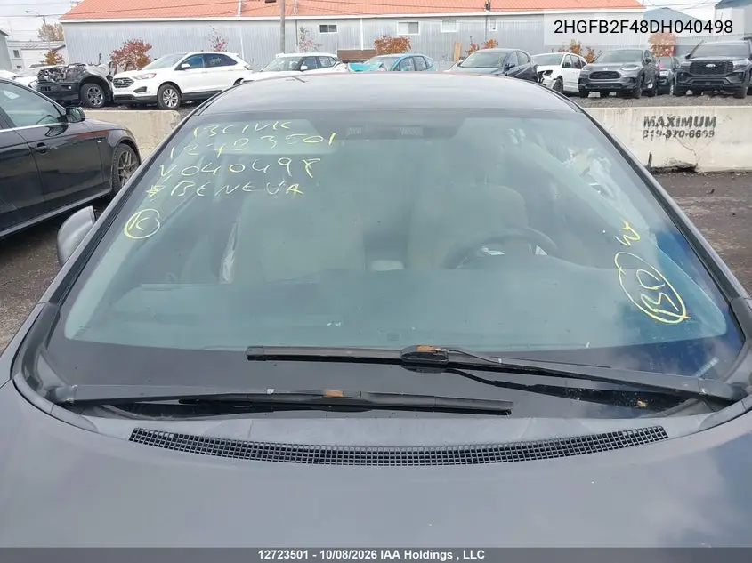 2013 HONDA CIVIC VIN 2HGFB2F48DH040498 — фото 17