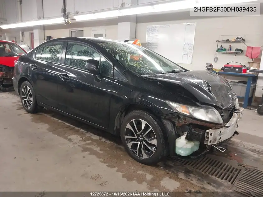 HONDA CIVIC 2013, VIN 2HGFB2F50DH039435