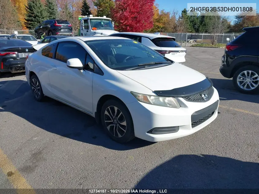 HONDA CIVIC 2013, VIN 2HGFG3B53DH001808