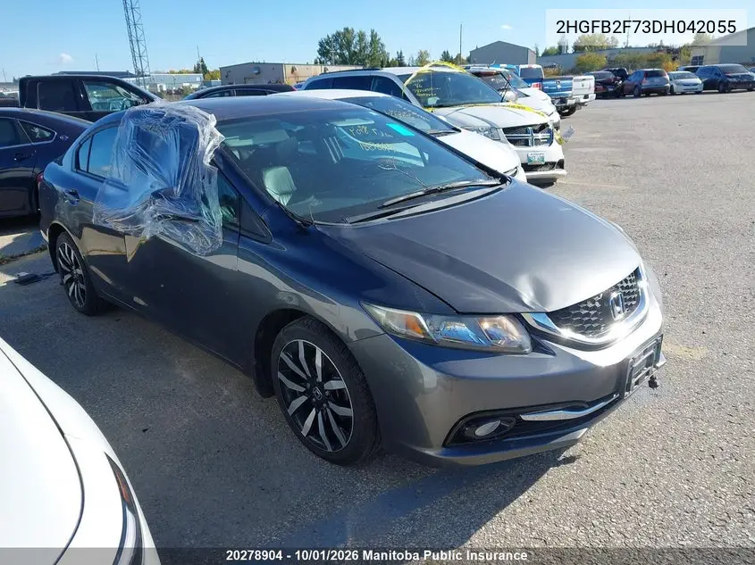 HONDA CIVIC 2013, VIN 2HGFB2F73DH042055