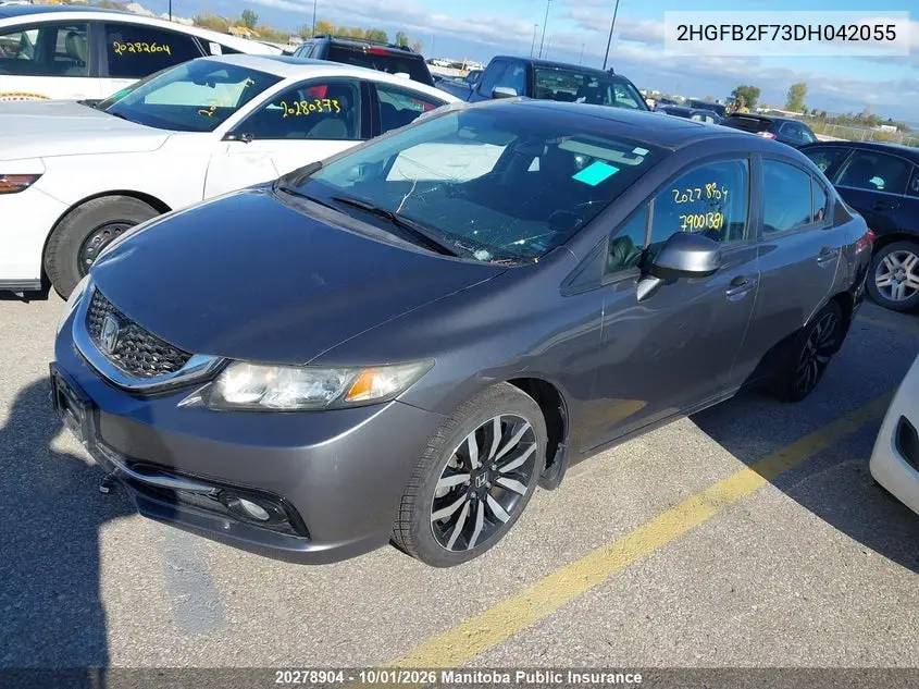2013 HONDA CIVIC VIN 2HGFB2F73DH042055 — фото 2