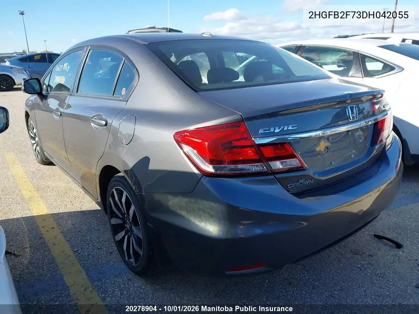 2013 HONDA CIVIC VIN 2HGFB2F73DH042055 — фото 3