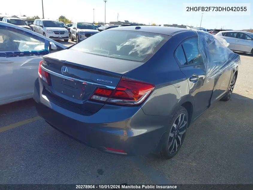 2013 HONDA CIVIC VIN 2HGFB2F73DH042055 — фото 4