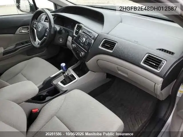 HONDA CIVIC 2013, VIN 2HGFB2E48DH012587