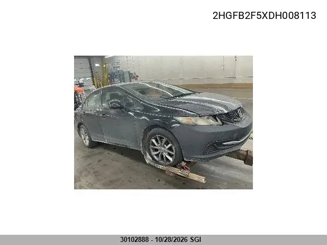 HONDA CIVIC 2013, VIN 2HGFB2F5XDH008113