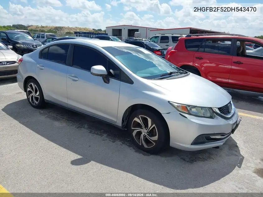 HONDA CIVIC 2013, VIN 2HGFB2F52DH543470