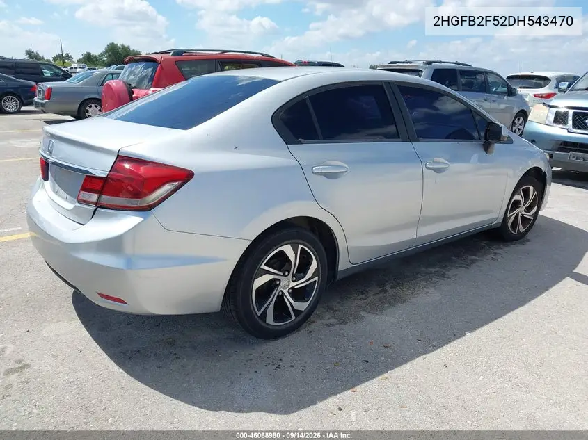 2013 HONDA CIVIC VIN 2HGFB2F52DH543470 — фото 4