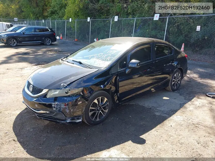 2013 HONDA CIVIC VIN 2HGFB2F52DH592460 — фото 2