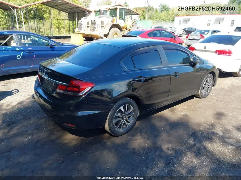 2013 HONDA CIVIC VIN 2HGFB2F52DH592460 — фото 4