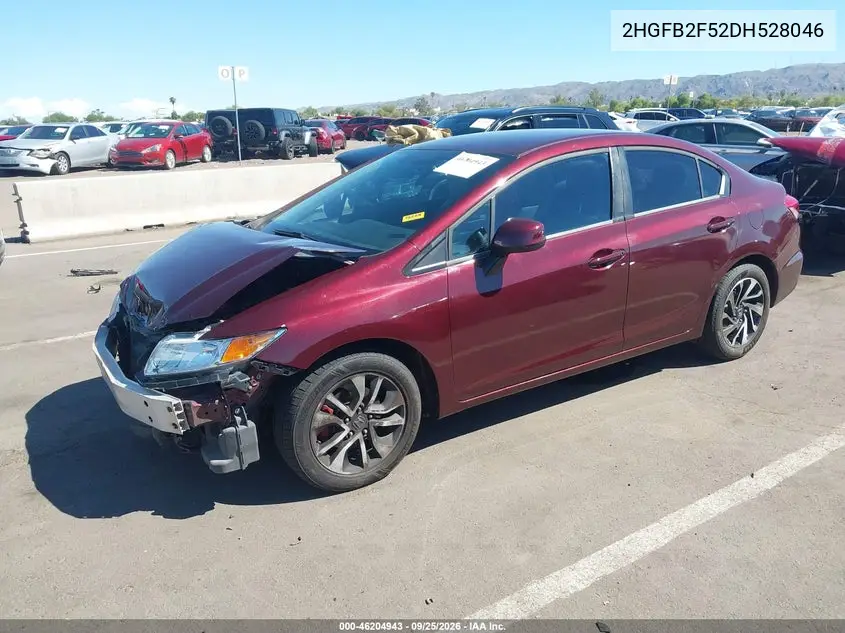 2013 HONDA CIVIC VIN 2HGFB2F52DH528046 — фото 2