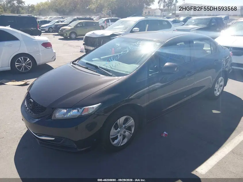 2013 HONDA CIVIC VIN 2HGFB2F55DH593568 — фото 2