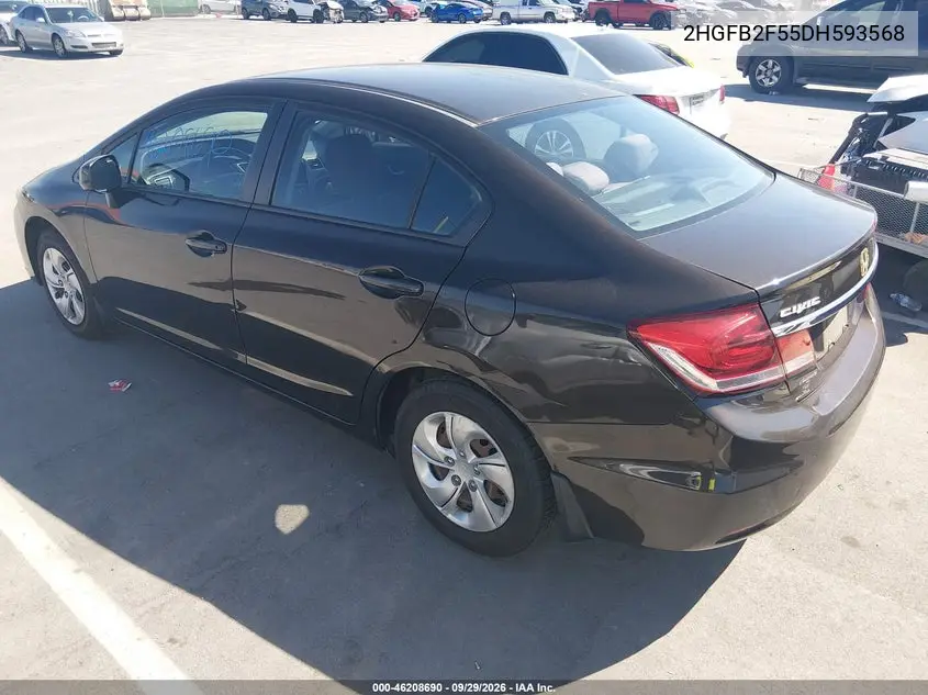 2013 HONDA CIVIC VIN 2HGFB2F55DH593568 — фото 3