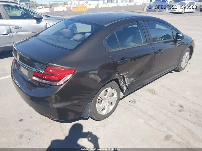 2013 HONDA CIVIC VIN 2HGFB2F55DH593568 — фото 4