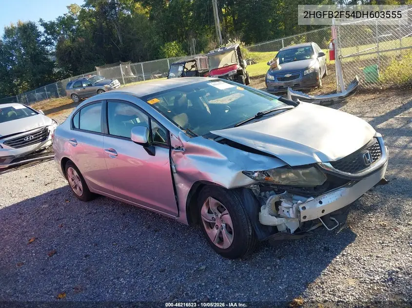 HONDA CIVIC 2013, VIN 2HGFB2F54DH603555