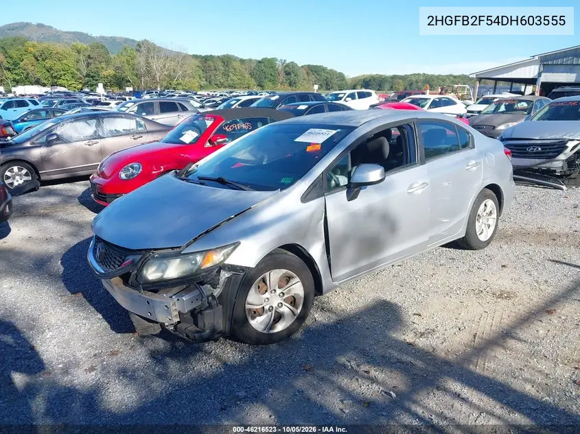 2013 HONDA CIVIC VIN 2HGFB2F54DH603555 — фото 2