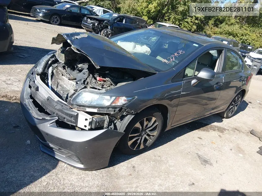 2013 HONDA CIVIC VIN 19XFB2F82DE281101 — фото 2