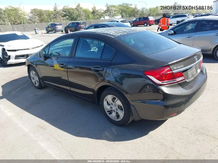 2013 HONDA CIVIC VIN 2HGFB2F5XDH588186 — фото 3