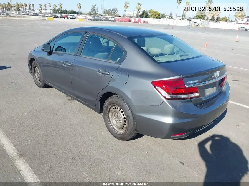 2013 HONDA CIVIC VIN 2HGFB2F57DH508598 — фото 3