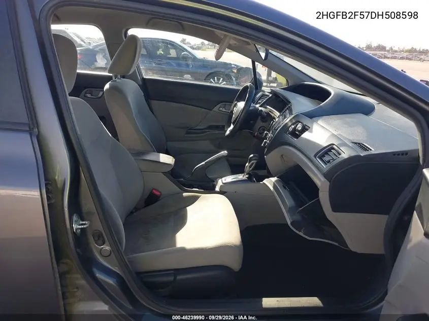 2013 HONDA CIVIC VIN 2HGFB2F57DH508598 — фото 5