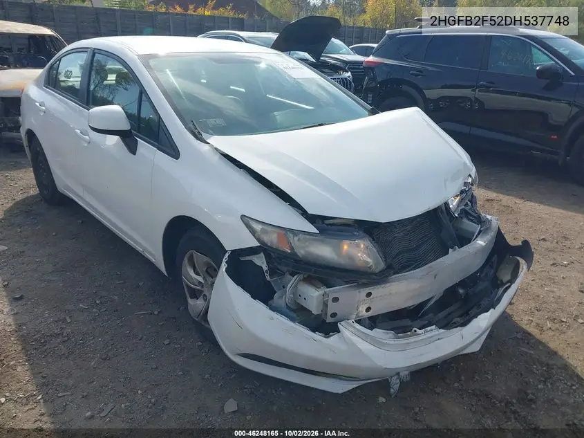 HONDA CIVIC 2013, VIN 2HGFB2F52DH537748
