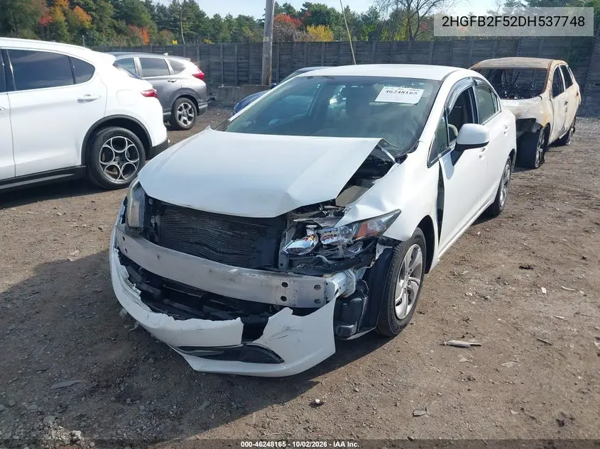 2013 HONDA CIVIC VIN 2HGFB2F52DH537748 — фото 2