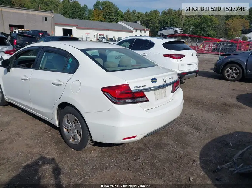 2013 HONDA CIVIC VIN 2HGFB2F52DH537748 — фото 3