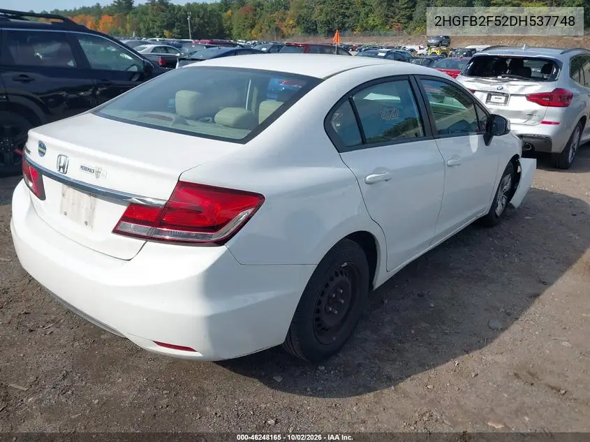 2013 HONDA CIVIC VIN 2HGFB2F52DH537748 — фото 4
