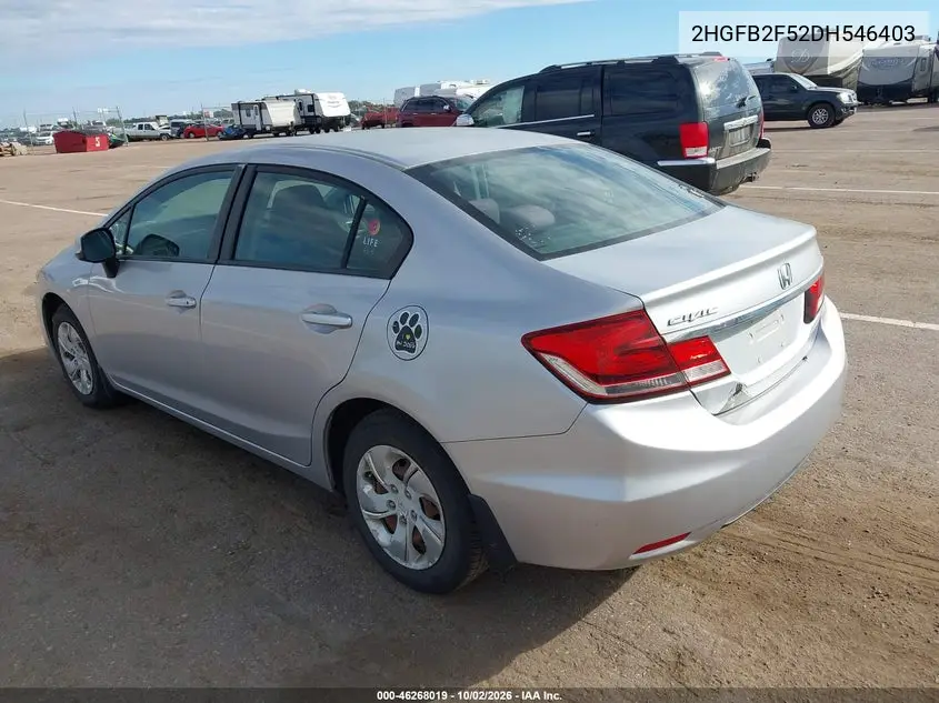 2013 HONDA CIVIC VIN 2HGFB2F52DH546403 — фото 3