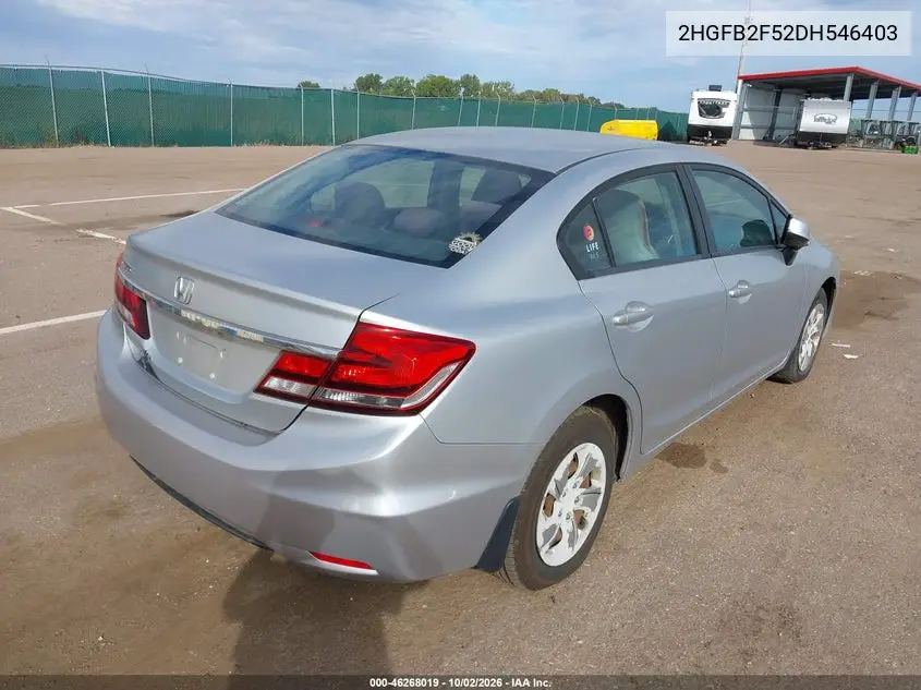 2013 HONDA CIVIC VIN 2HGFB2F52DH546403 — фото 4