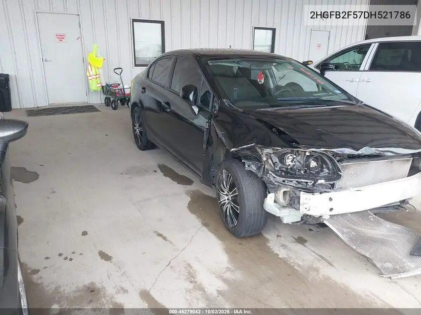 HONDA CIVIC 2013, VIN 2HGFB2F57DH521786