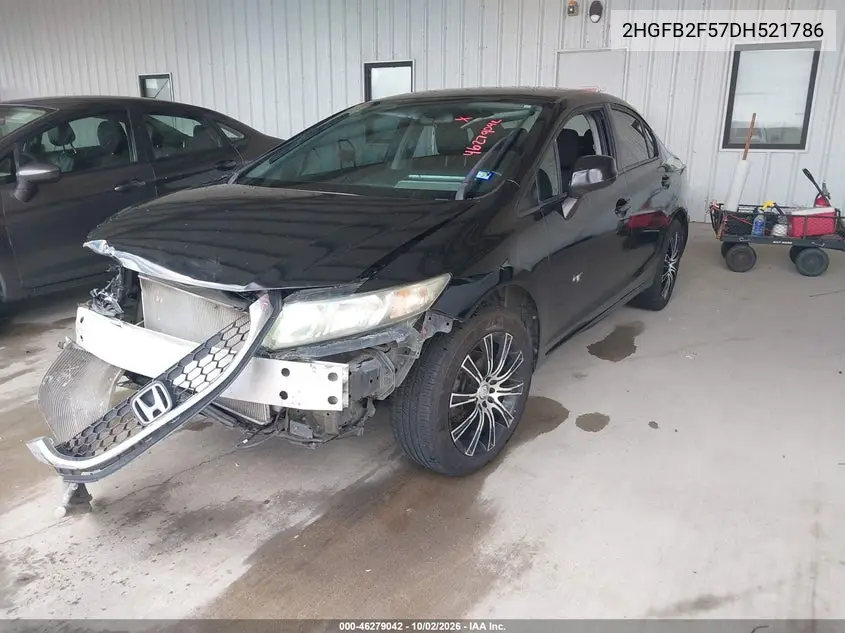 2013 HONDA CIVIC VIN 2HGFB2F57DH521786 — фото 2