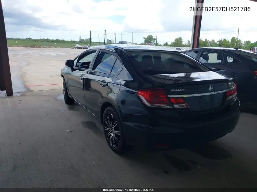 2013 HONDA CIVIC VIN 2HGFB2F57DH521786 — фото 3