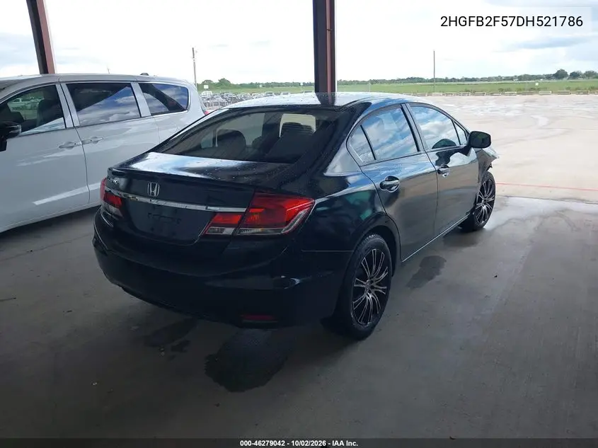 2013 HONDA CIVIC VIN 2HGFB2F57DH521786 — фото 4