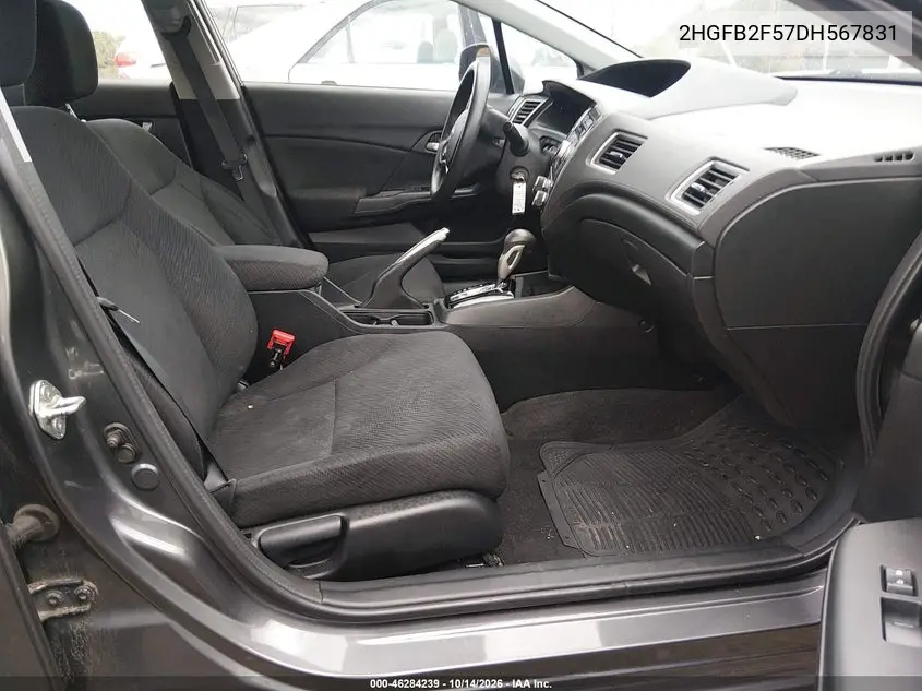 2013 HONDA CIVIC VIN 2HGFB2F57DH567831 — фото 5