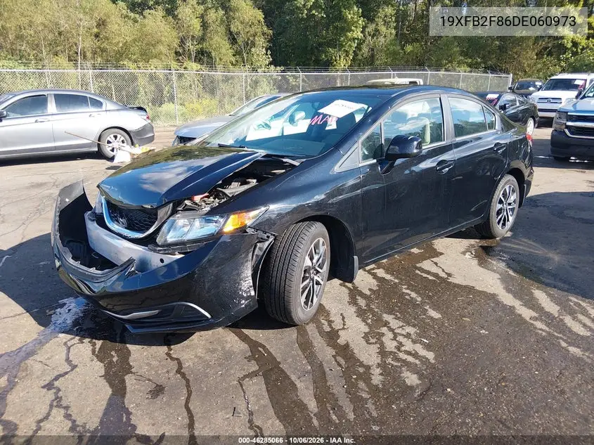 2013 HONDA CIVIC VIN 19XFB2F86DE060973 — фото 2