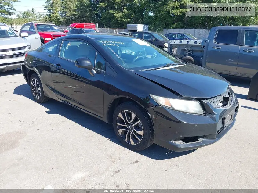 HONDA CIVIC 2013, VIN 2HGFG3B89DH518377