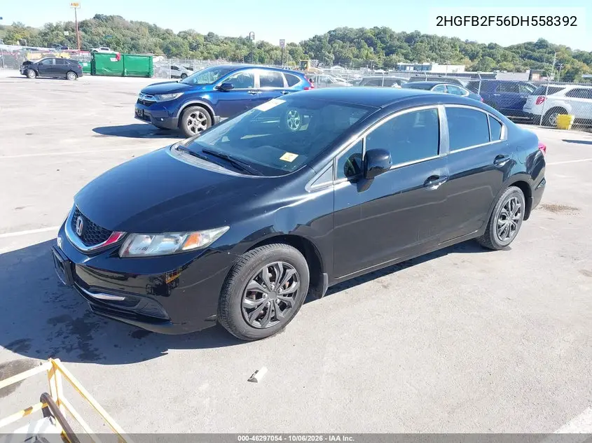 2013 HONDA CIVIC VIN 2HGFB2F56DH558392 — фото 2