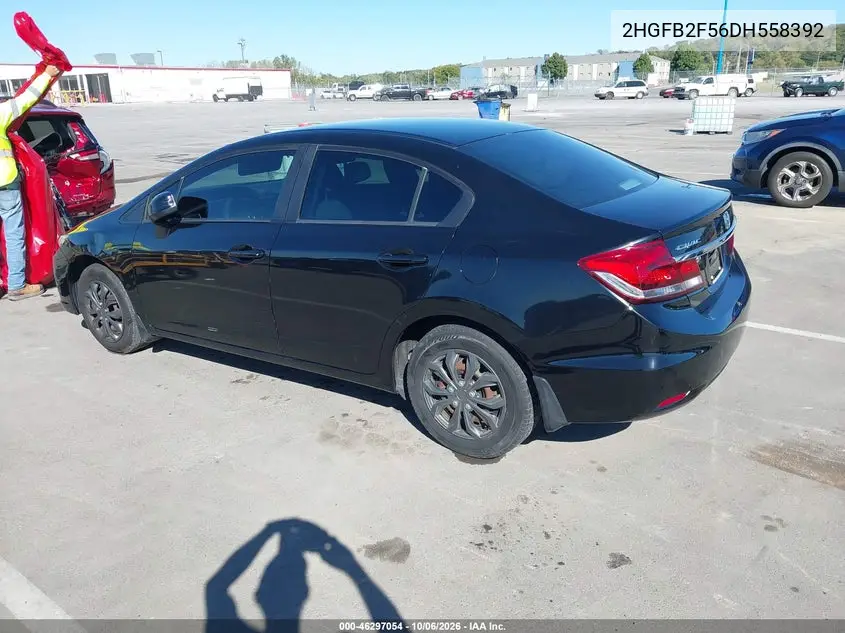 2013 HONDA CIVIC VIN 2HGFB2F56DH558392 — фото 3