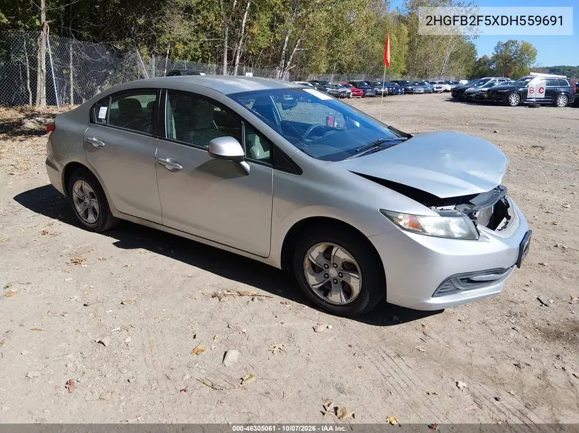 HONDA CIVIC 2013, VIN 2HGFB2F5XDH559691
