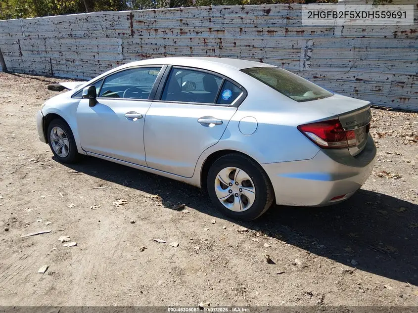 2013 HONDA CIVIC VIN 2HGFB2F5XDH559691 — фото 3
