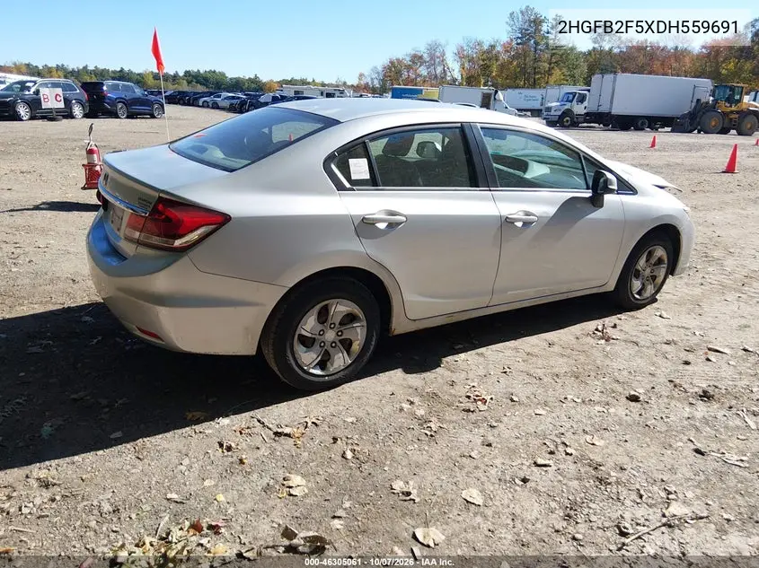 2013 HONDA CIVIC VIN 2HGFB2F5XDH559691 — фото 4