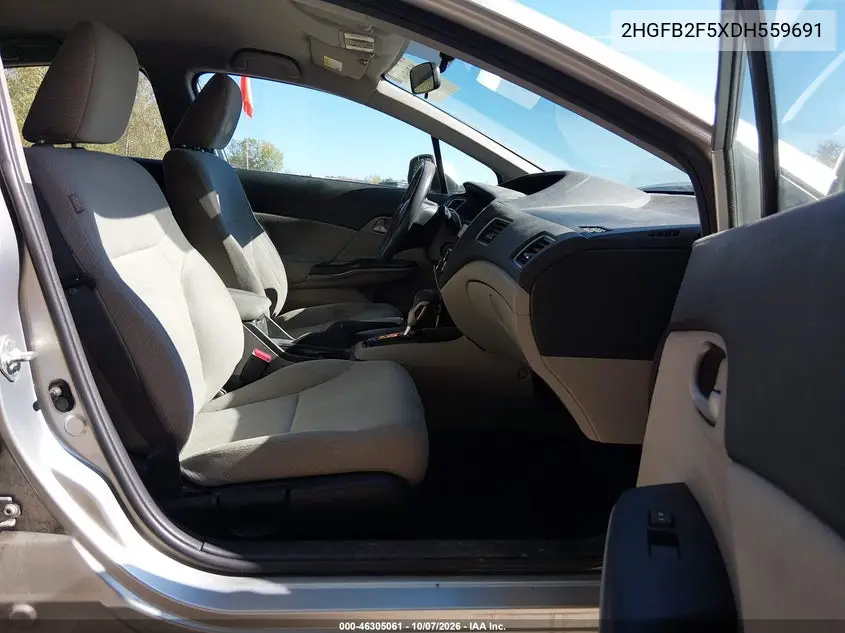 2013 HONDA CIVIC VIN 2HGFB2F5XDH559691 — фото 5