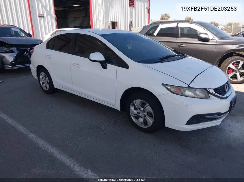 HONDA CIVIC 2013, VIN 19XFB2F51DE203253