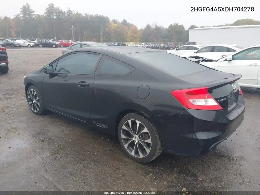 2013 HONDA CIVIC VIN 2HGFG4A5XDH704278 — фото 3